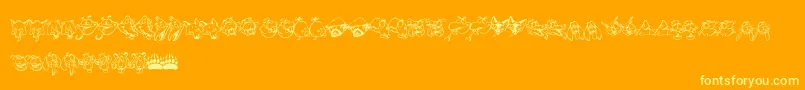 BearpawBats-Schriftart – Gelbe Schriften auf orangefarbenem Hintergrund