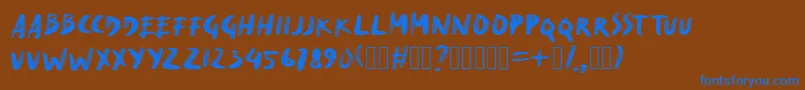 Шрифт DryMakerXXS – синие шрифты на коричневом фоне