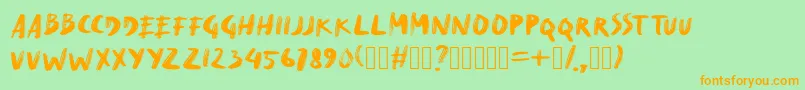 DryMakerXXS Font – Orange Fonts on Green Background