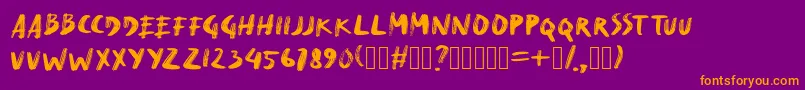 Czcionka DryMakerXXS – pomarańczowe czcionki na fioletowym tle