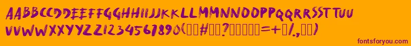 DryMakerXXS Font – Purple Fonts on Orange Background