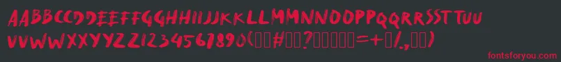 DryMakerXXS Font – Red Fonts on Black Background