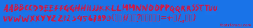 Шрифт DryMakerXXS – красные шрифты на синем фоне