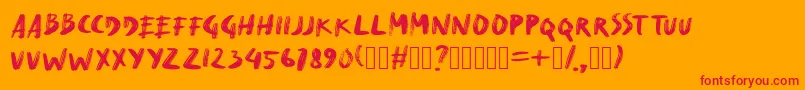 DryMakerXXS Font – Red Fonts on Orange Background