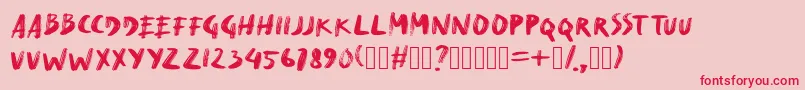 DryMakerXXS Font – Red Fonts on Pink Background
