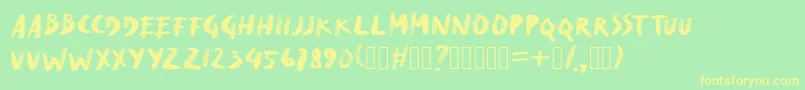 Police DryMakerXXS – polices jaunes sur fond vert