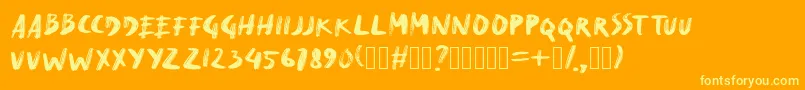 DryMakerXXS Font – Yellow Fonts on Orange Background