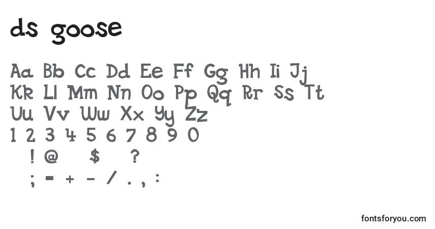 A fonte Ds goose (125571) – alfabeto, números, caracteres especiais