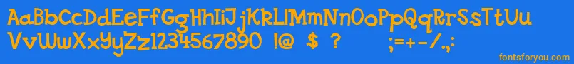 ds goose Font – Orange Fonts on Blue Background