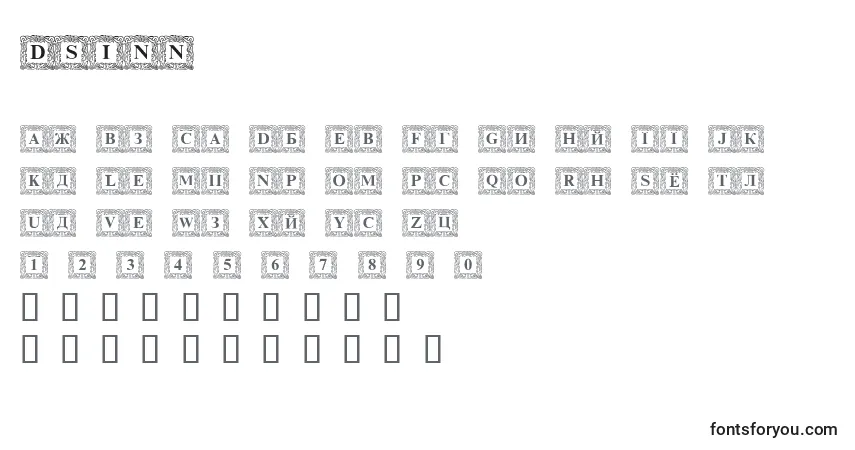 DSINN    (125573) Font – alphabet, numbers, special characters