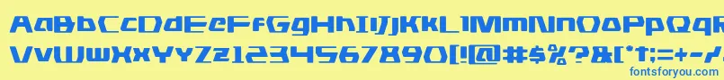 フォントdsman – 青い文字が黄色の背景にあります。