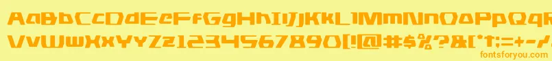 フォントdsman – オレンジの文字が黄色の背景にあります。