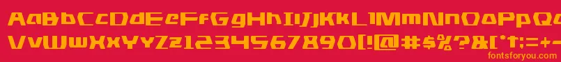 フォントdsman – 赤い背景にオレンジの文字