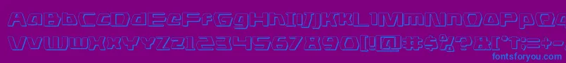 フォントdsman3d – 紫色の背景に青い文字