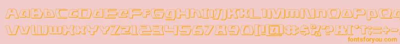 dsman3d-Schriftart – Orangefarbene Schriften auf rosa Hintergrund