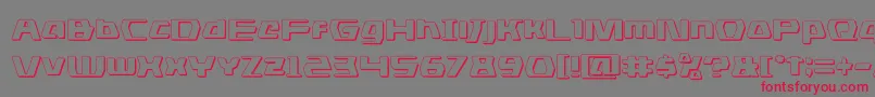 Czcionka dsman3d – czerwone czcionki na szarym tle