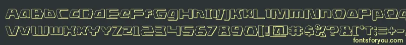 dsman3d-Schriftart – Gelbe Schriften auf schwarzem Hintergrund