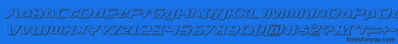 dsman3dital Font – Black Fonts on Blue Background