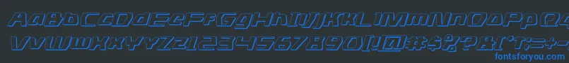 dsman3dital Font – Blue Fonts on Black Background