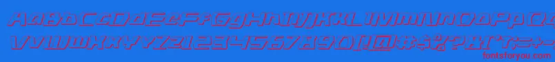 dsman3dital Font – Red Fonts on Blue Background