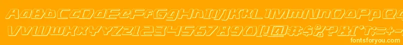 dsman3dital-Schriftart – Gelbe Schriften auf orangefarbenem Hintergrund