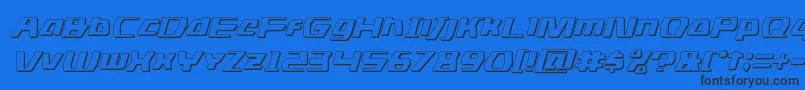 dsman3dital-Schriftart – Schwarze Schriften auf blauem Hintergrund