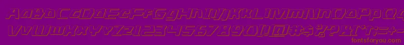 Czcionka dsman3dital – brązowe czcionki na fioletowym tle