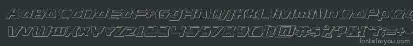 Fonte dsman3dital – fontes cinzas em um fundo preto