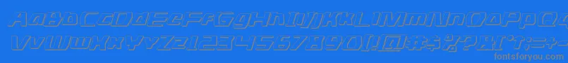 dsman3dital-Schriftart – Graue Schriften auf blauem Hintergrund