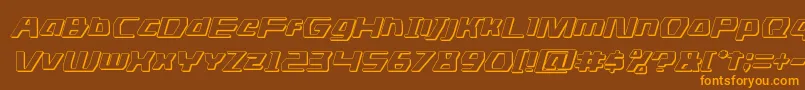 dsman3dital-Schriftart – Orangefarbene Schriften auf braunem Hintergrund