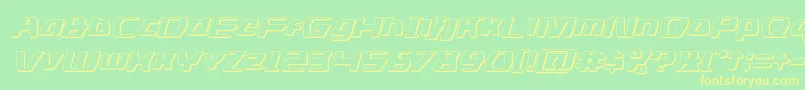 dsman3dital-Schriftart – Gelbe Schriften auf grünem Hintergrund