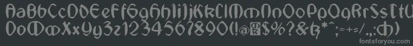 フォントJugendstilMedium – 黒い背景に灰色の文字