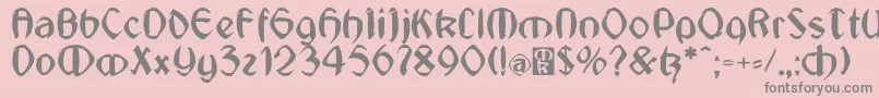 JugendstilMedium Font – Gray Fonts on Pink Background