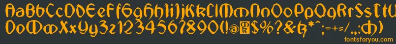 JugendstilMedium Font – Orange Fonts on Black Background
