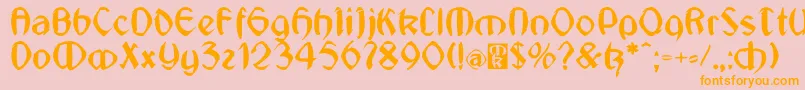 JugendstilMedium Font – Orange Fonts on Pink Background