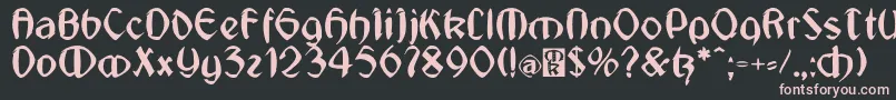 JugendstilMedium Font – Pink Fonts on Black Background