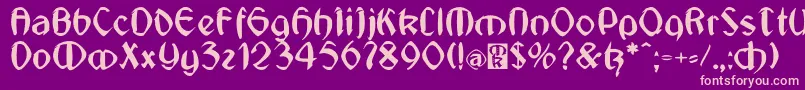 JugendstilMedium Font – Pink Fonts on Purple Background