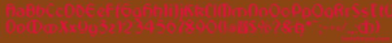 JugendstilMedium Font – Red Fonts on Brown Background
