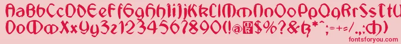 JugendstilMedium Font – Red Fonts on Pink Background