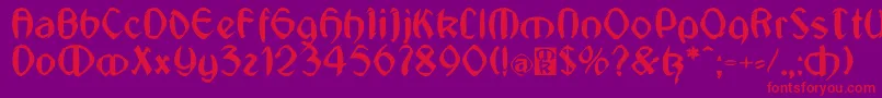 JugendstilMedium Font – Red Fonts on Purple Background
