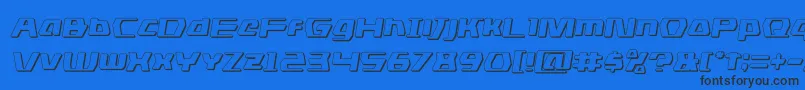 dsman3dsemital Font – Black Fonts on Blue Background