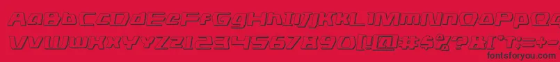 dsman3dsemital Font – Black Fonts on Red Background