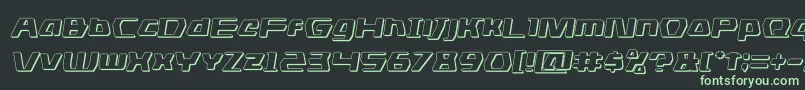 dsman3dsemital Font – Green Fonts on Black Background