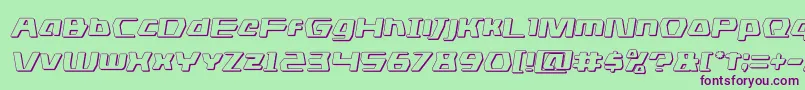 dsman3dsemital Font – Purple Fonts on Green Background