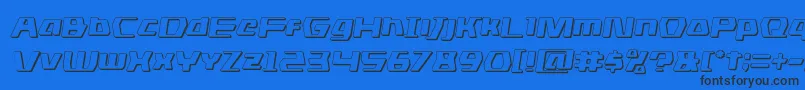 dsman3dsemital-Schriftart – Schwarze Schriften auf blauem Hintergrund