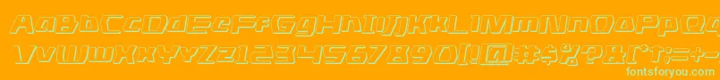 Шрифт dsman3dsemital – зелёные шрифты на оранжевом фоне