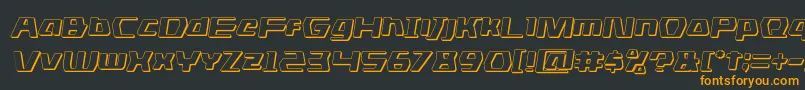 dsman3dsemital-Schriftart – Orangefarbene Schriften auf schwarzem Hintergrund