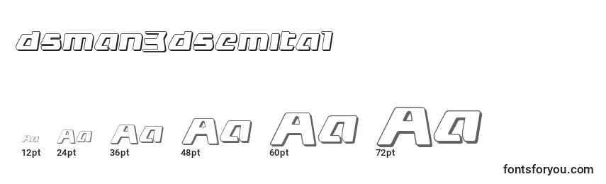 Größen der Schriftart Dsman3dsemital (125581)