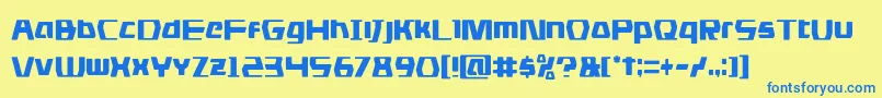 dsmancond Font – Blue Fonts on Yellow Background