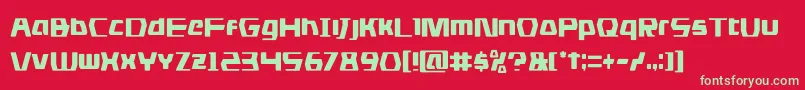 フォントdsmancond – 赤い背景に緑の文字